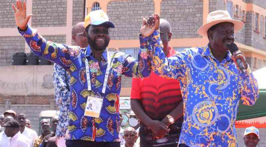 ODM party leader Raila Odinga with Kisumu Governor Anyang’ Nyong’o